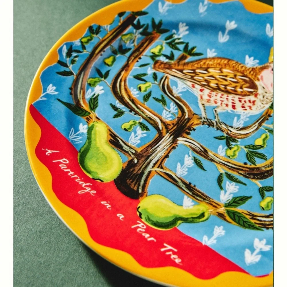 Anthro- Emily Maude Twelve 12 Days Christmas Plate Partridge in a Pear Tree